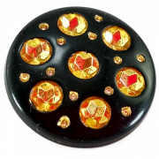 Botón Negro con Dorado